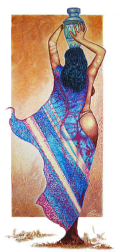 Desert Rose, oil pastels on paper, 100 x 45 cm