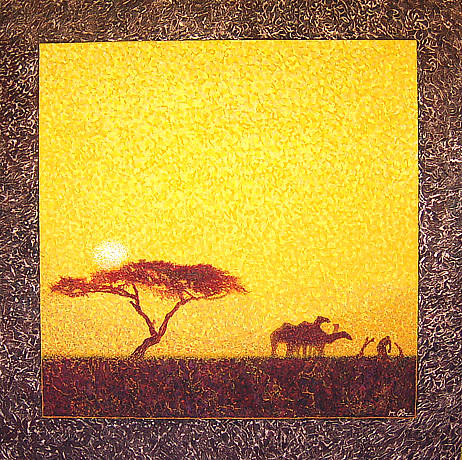 Sahara, acryl on wood, 100 x 100 cm